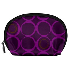 Original Circle Purple Brown Accessory Pouches (large)  by Mariart