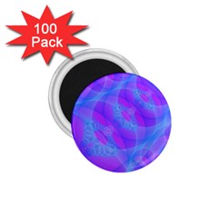 Original Purple Blue Fractal Composed Overlapping Loops Misty Translucent 1 75  Magnets (100 Pack) 