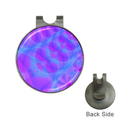 Original Purple Blue Fractal Composed Overlapping Loops Misty Translucent Hat Clips With Golf Markers