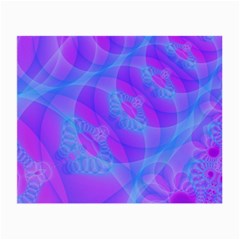 Original Purple Blue Fractal Composed Overlapping Loops Misty Translucent Small Glasses Cloth