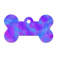 Original Purple Blue Fractal Composed Overlapping Loops Misty Translucent Dog Tag Bone (two Sides)