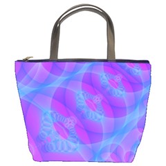 Original Purple Blue Fractal Composed Overlapping Loops Misty Translucent Bucket Bags by Mariart