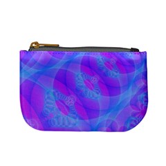 Original Purple Blue Fractal Composed Overlapping Loops Misty Translucent Mini Coin Purses by Mariart
