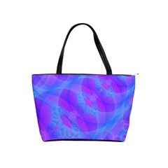 Original Purple Blue Fractal Composed Overlapping Loops Misty Translucent Shoulder Handbags