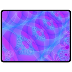 Original Purple Blue Fractal Composed Overlapping Loops Misty Translucent Fleece Blanket (large) 