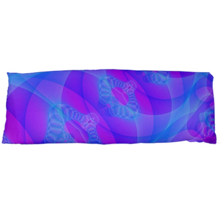 Original Purple Blue Fractal Composed Overlapping Loops Misty Translucent Body Pillow Case (Dakimakura)