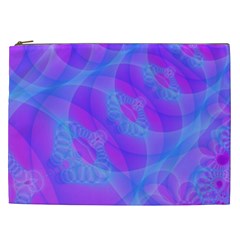 Original Purple Blue Fractal Composed Overlapping Loops Misty Translucent Cosmetic Bag (xxl)  by Mariart