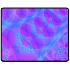 Original Purple Blue Fractal Composed Overlapping Loops Misty Translucent Double Sided Fleece Blanket (medium)  by Mariart