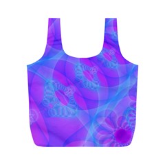 Original Purple Blue Fractal Composed Overlapping Loops Misty Translucent Full Print Recycle Bags (m)  by Mariart