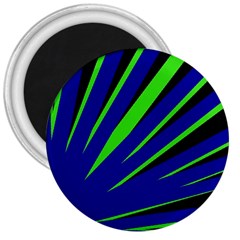 Rays Light Chevron Blue Green Black 3  Magnets