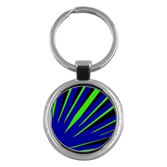 Rays Light Chevron Blue Green Black Key Chains (round) 