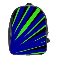 Rays Light Chevron Blue Green Black School Bags(large) 