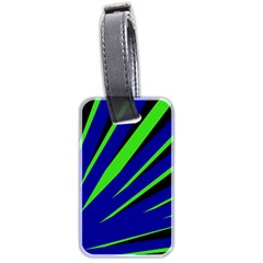 Rays Light Chevron Blue Green Black Luggage Tags (two Sides)