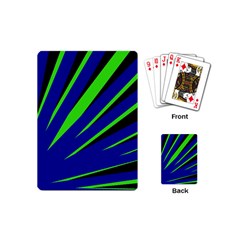 Rays Light Chevron Blue Green Black Playing Cards (mini)  by Mariart