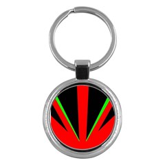 Rays Light Chevron Green Red Black Key Chains (round) 