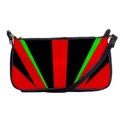 Rays Light Chevron Green Red Black Shoulder Clutch Bags by Mariart