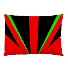 Rays Light Chevron Green Red Black Pillow Case (two Sides)