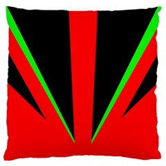 Rays Light Chevron Green Red Black Large Cushion Case (two Sides)