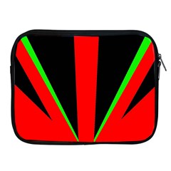 Rays Light Chevron Green Red Black Apple Ipad 2/3/4 Zipper Cases by Mariart