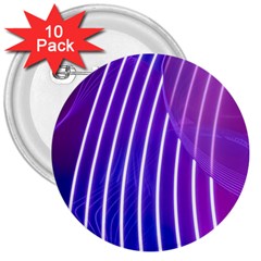 Rays Light Chevron Blue Purple Line Light 3  Buttons (10 Pack) 