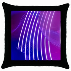 Rays Light Chevron Blue Purple Line Light Throw Pillow Case (black) by Mariart