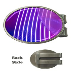 Rays Light Chevron Blue Purple Line Light Money Clips (oval) 