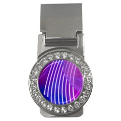 Rays Light Chevron Blue Purple Line Light Money Clips (cz) 