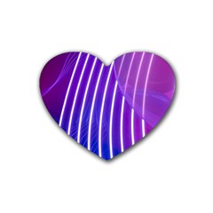 Rays Light Chevron Blue Purple Line Light Heart Coaster (4 Pack)  by Mariart