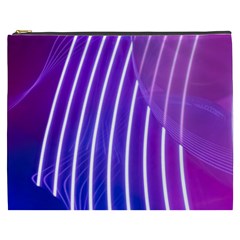 Rays Light Chevron Blue Purple Line Light Cosmetic Bag (xxxl) 