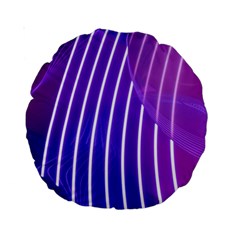 Rays Light Chevron Blue Purple Line Light Standard 15  Premium Round Cushions