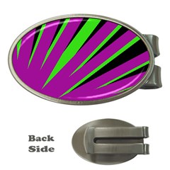 Rays Light Chevron Purple Green Black Money Clips (oval)  by Mariart