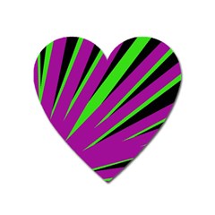 Rays Light Chevron Purple Green Black Heart Magnet by Mariart