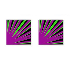 Rays Light Chevron Purple Green Black Cufflinks (square) by Mariart