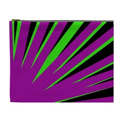 Rays Light Chevron Purple Green Black Cosmetic Bag (xl) by Mariart