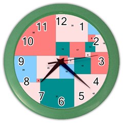 Simple Perfect Squares Squares Order Color Wall Clocks