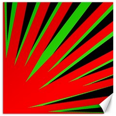 Rays Light Chevron Red Green Black Canvas 12  X 12  