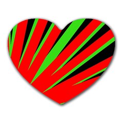 Rays Light Chevron Red Green Black Heart Mousepads by Mariart