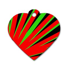 Rays Light Chevron Red Green Black Dog Tag Heart (two Sides) by Mariart