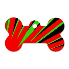 Rays Light Chevron Red Green Black Dog Tag Bone (two Sides) by Mariart