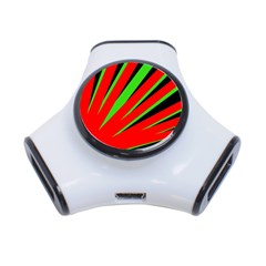 Rays Light Chevron Red Green Black 3-port Usb Hub