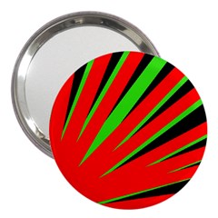 Rays Light Chevron Red Green Black 3  Handbag Mirrors