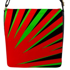 Rays Light Chevron Red Green Black Flap Messenger Bag (s)