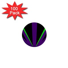 Rays Light Chevron Purple Green Black Line 1  Mini Buttons (100 Pack)  by Mariart