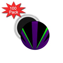 Rays Light Chevron Purple Green Black Line 1 75  Magnets (100 Pack) 