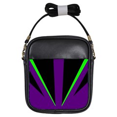 Rays Light Chevron Purple Green Black Line Girls Sling Bags