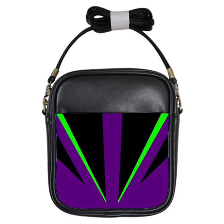 Rays Light Chevron Purple Green Black Line Girls Sling Bags