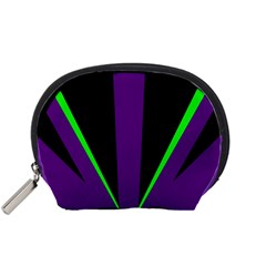 Rays Light Chevron Purple Green Black Line Accessory Pouches (small)  by Mariart