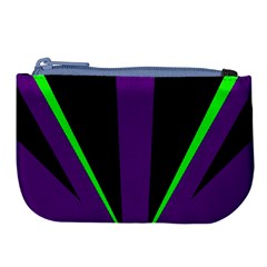 Rays Light Chevron Purple Green Black Line Large Coin Purse by Mariart