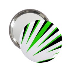 Rays Light Chevron White Green Black 2 25  Handbag Mirrors