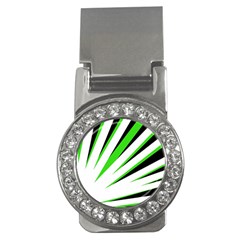 Rays Light Chevron White Green Black Money Clips (cz)  by Mariart